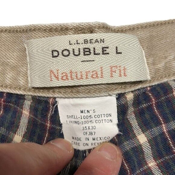 Flannel Lined L. L. Bean Double L Tan Jeans Size 35 x 30 - Picture 11 of 12